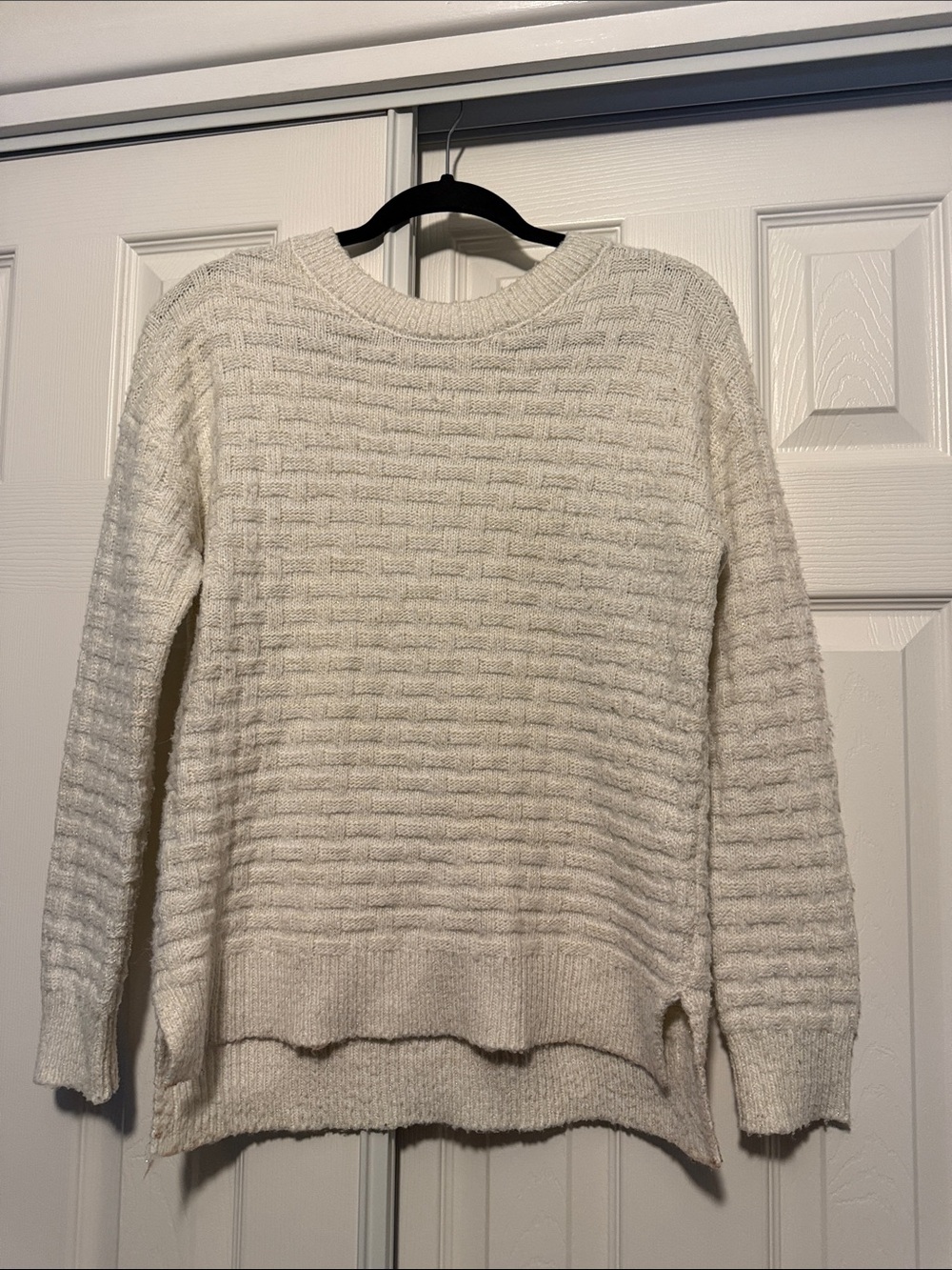 Maurices Cream Textured Crewneck Sweater